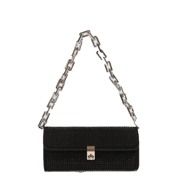 PU chain underarm shoulder tote bag