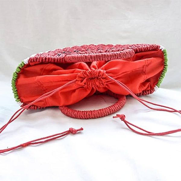 Semi-circle Rattan Watermelon Straw Handbags