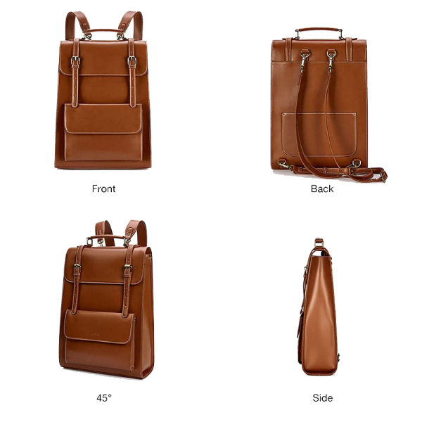 Laptop Backpack for Women PU Leather Bag