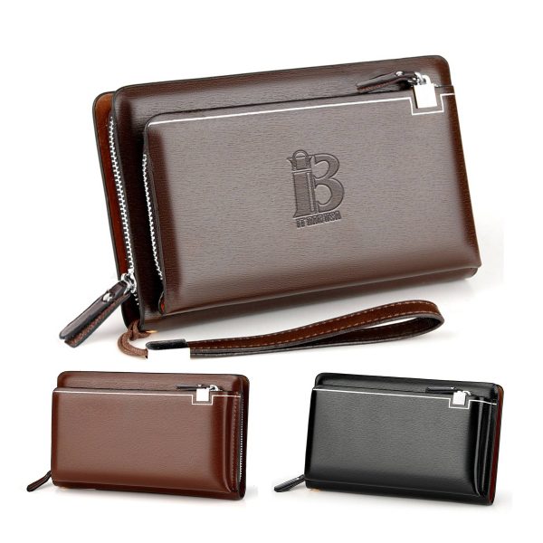 PU Leather Men's Handheld Purse
