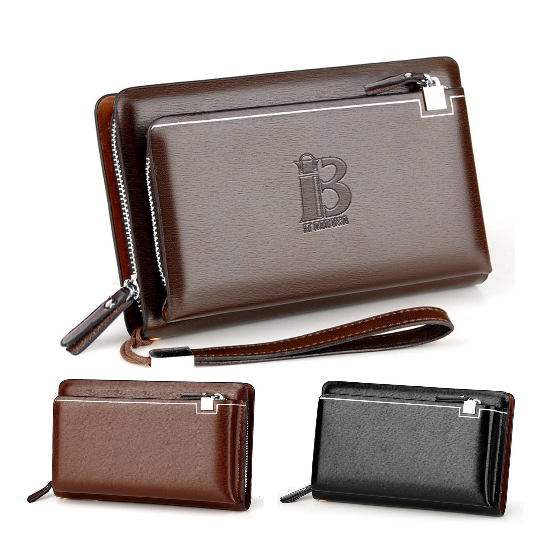 PU Leather Men's Handheld Purse