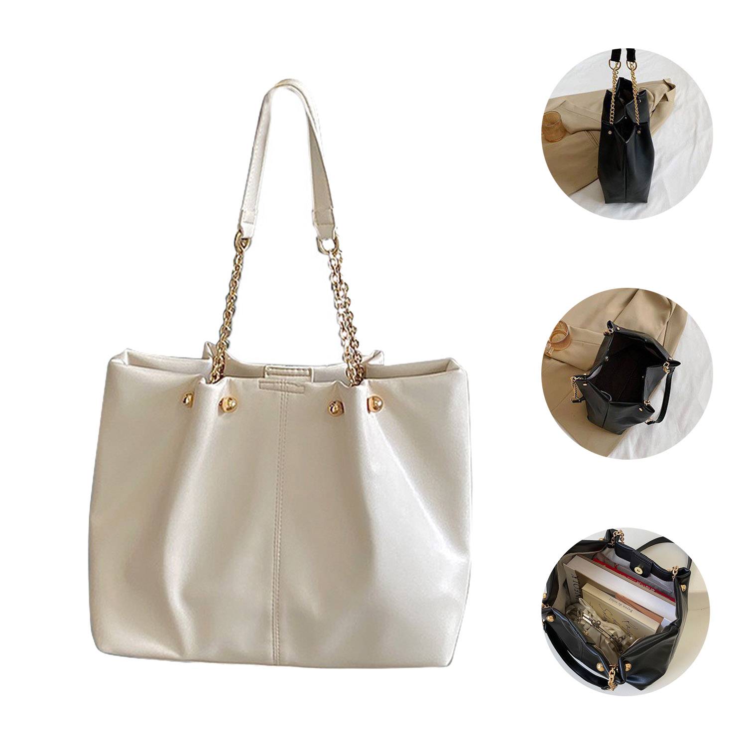 Soft leather large capacity Tote bag