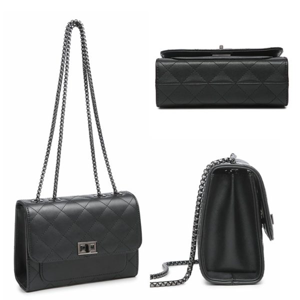 Genuine Leather Quilted Shoulder Crossbody Bags for Women