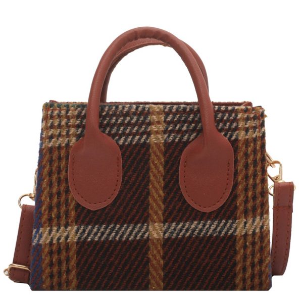 Canvas Small Checkered Cross-body Bag