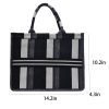 Canvas Tote Bag Simple Stripe Large Capacity