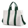 Stylish Canvas Tote Crossbody Bag Zipper Closure