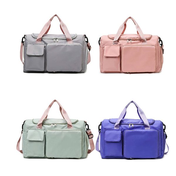 Oxford Foldable Travel Duffel Bag With Shoes Compartment