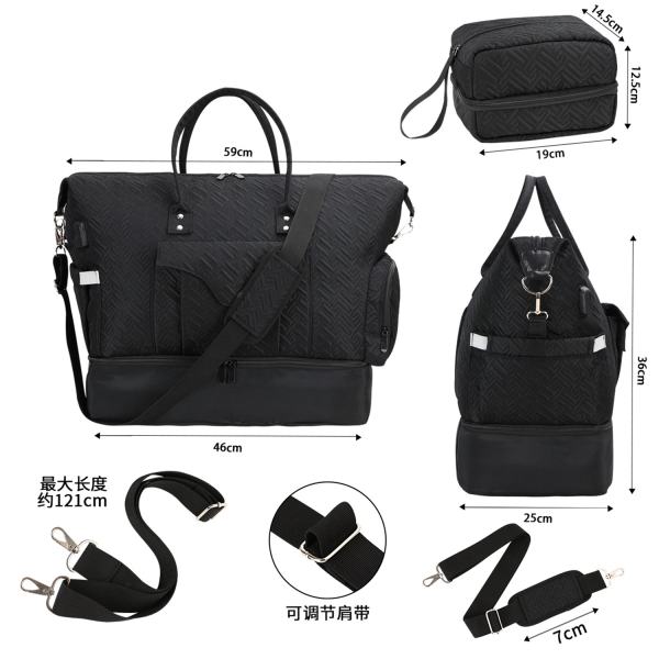 Dry-Wet Separation Fitness Duffel Bag With Usb Charging Port