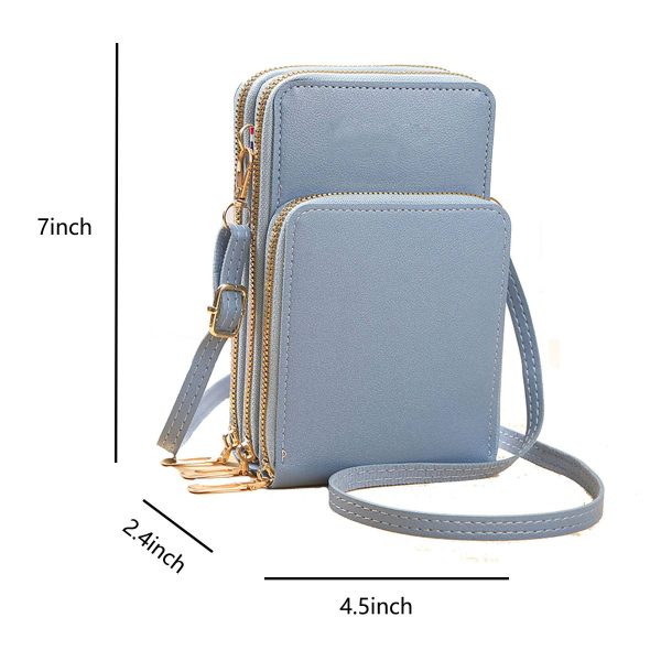 PU leather touch screen crossbody cell phone bag