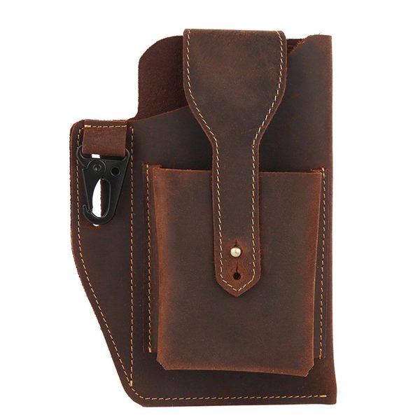 PU Leather Phone Pouch Holster for Men Belt
