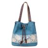 Women Printing Drawstring Canvas Tote Bags