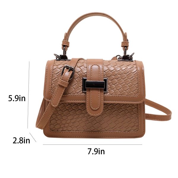 PU Leather Crossbody Bag Solid Color Elegant for Women