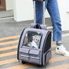 Oxford Pet Backpack Carrying Cart with Casters