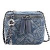 Cotton One-shoulder diamond grid bag