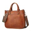 Vintage Large Capacity Pu Leather Handbag
