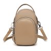 Genuine Leather Two Compartment Phone Crossbody Mini Bag