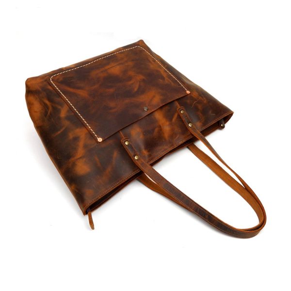 Vintage genuine leather tote bag