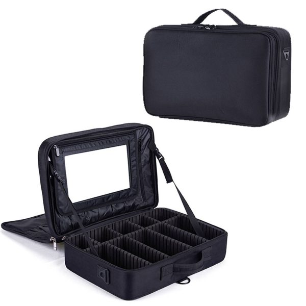 Cosmetics Organizer Storage Case With Adjustable Dividers