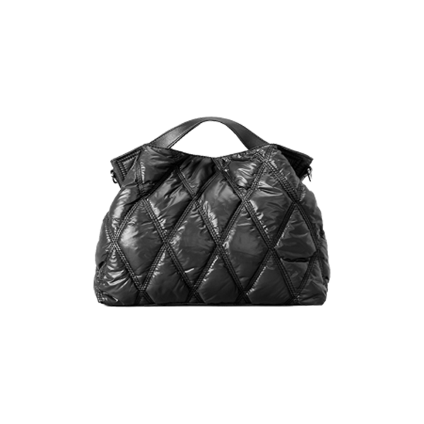 Simple Solid Color Down-Filled Tote Cotton Handbag