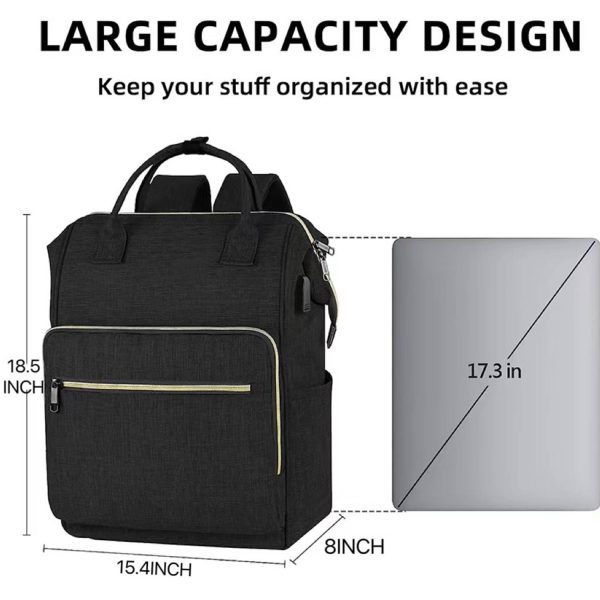 Laptop Backpack with USB Charging Port Carry on Bag for Work
