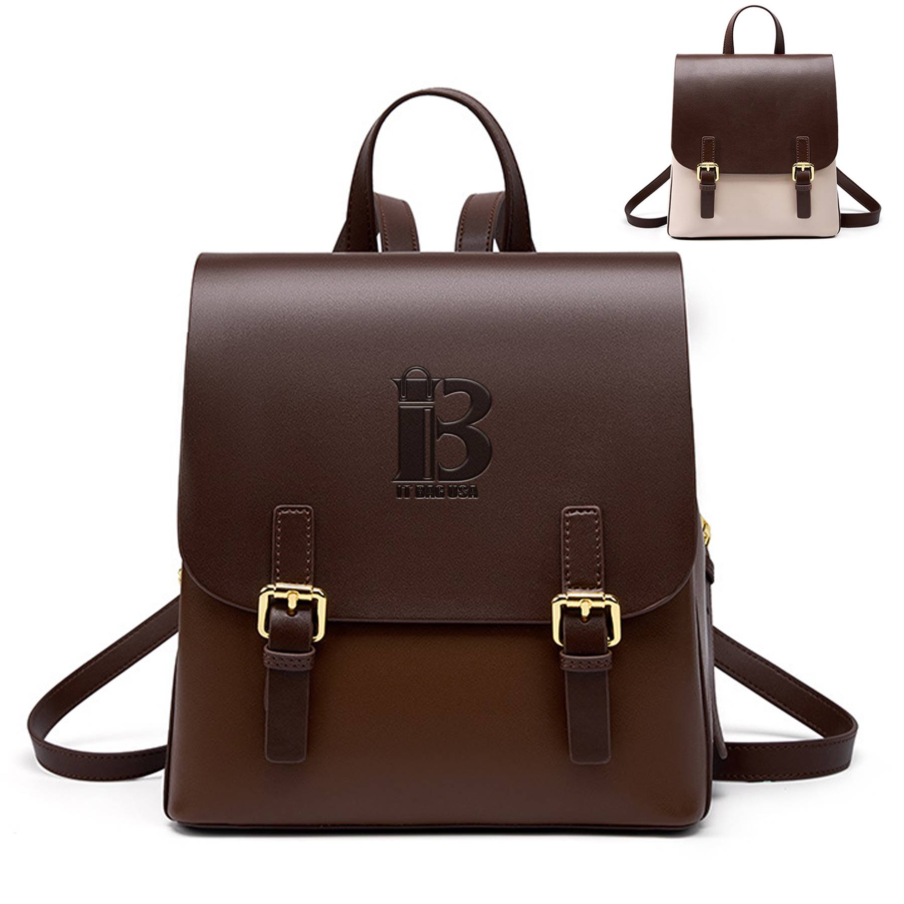 Genuine Leather Large capacity simple backpack for women