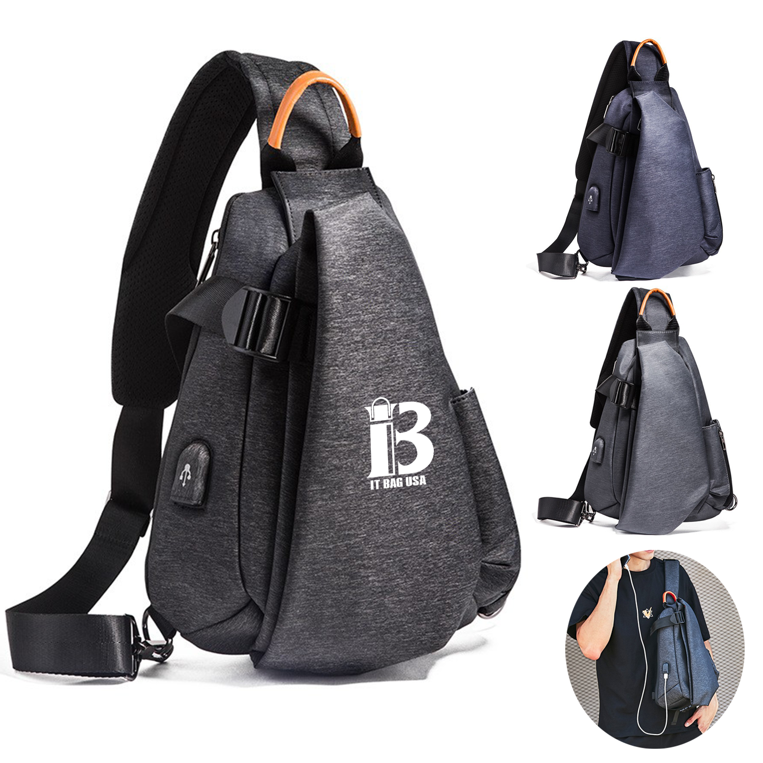 Water Resistant Casual Shoulder Bag for Women Men