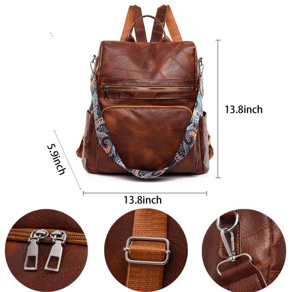 Polyurethane Women Waterproof Purse Travel Backpack