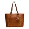 Large capacity tassel shoulder bag