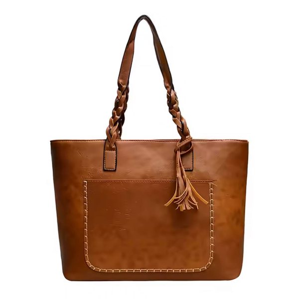 Large capacity tassel shoulder bag