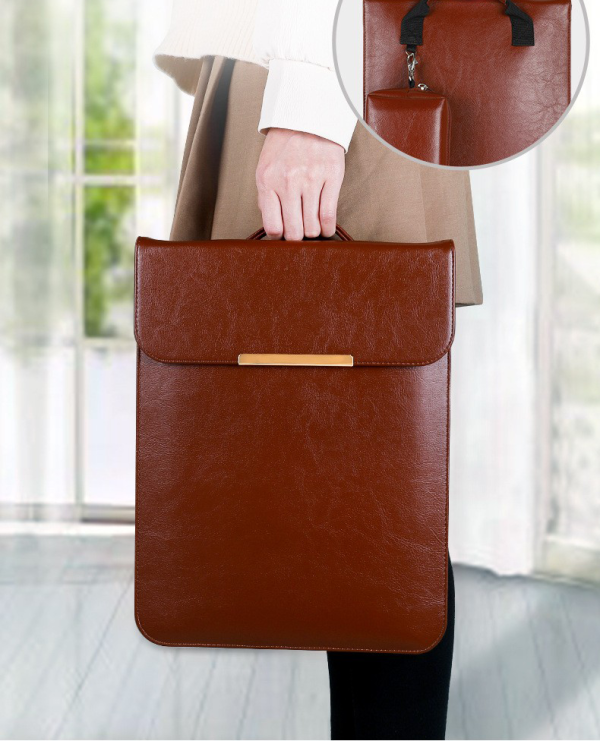 Waterproof Anti-scratch Leather Sleeve with Pouch