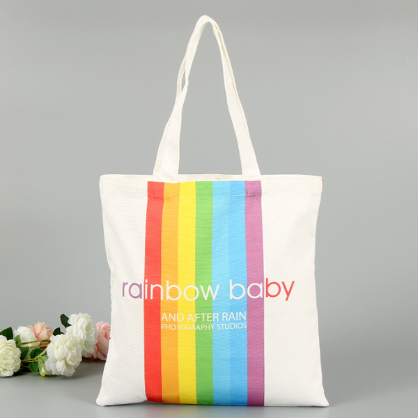 Rainbow Canvas Tote Bag