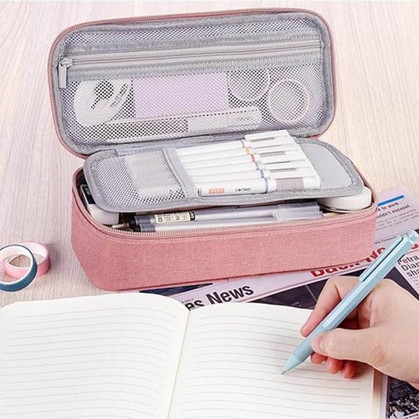 Large Pencil Pouch with Zipper Compartments