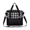 Plaid Pattern Cooler Insulated Bag W/ Bottle Opener