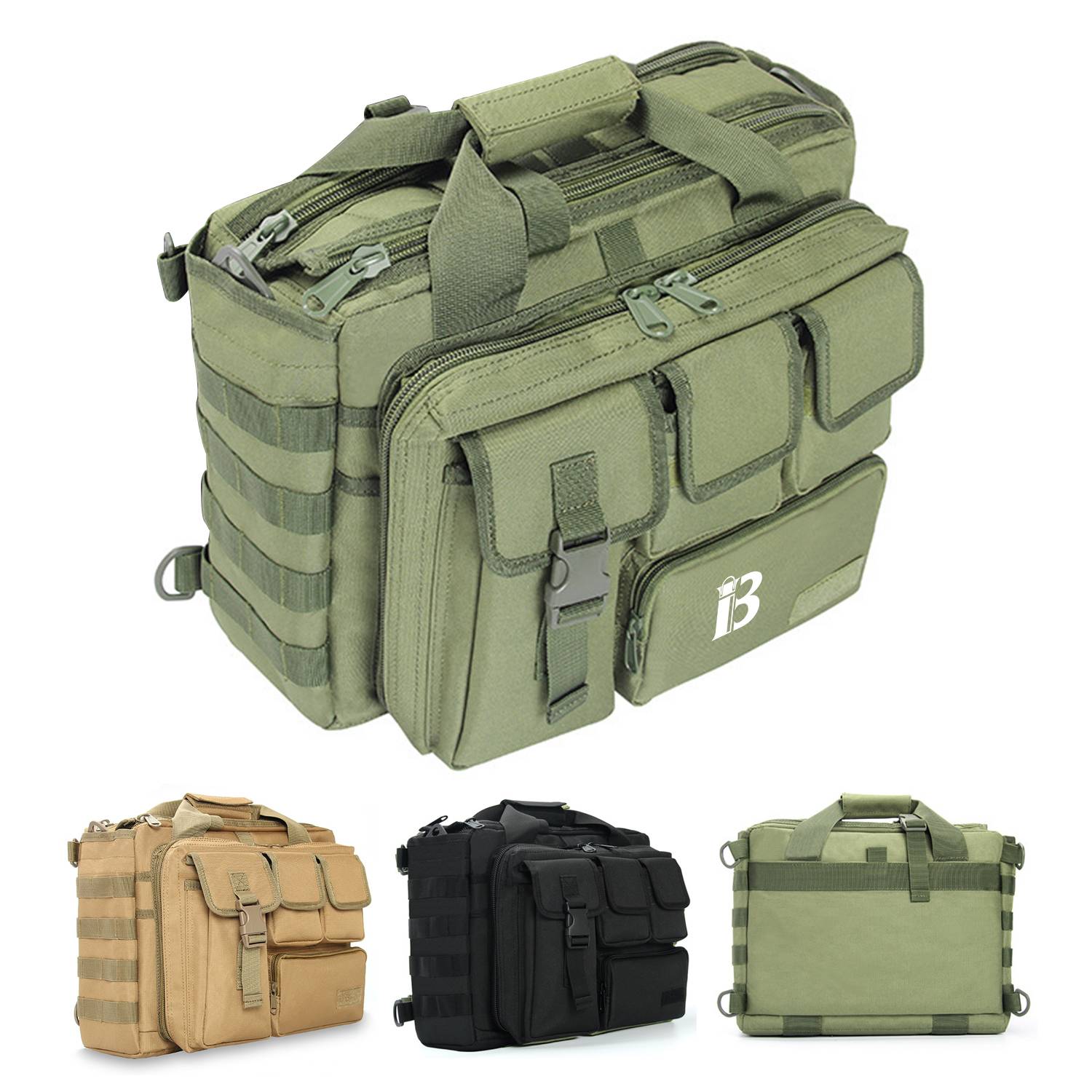 Military Laptop Messenger Multifunction Briefcase for Men