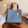 Blue Canvas Crossbody Bag Printed Customized Tote