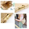 Jute Straw Beach Bamboo Top Handle Handbag Crossbody Bag