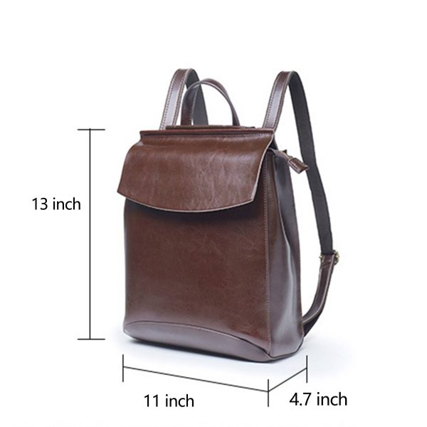 Genuine leather women's bag backpack