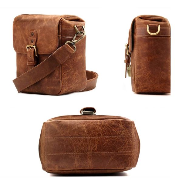 Leather Camera Messenger Bag For Mirrorless