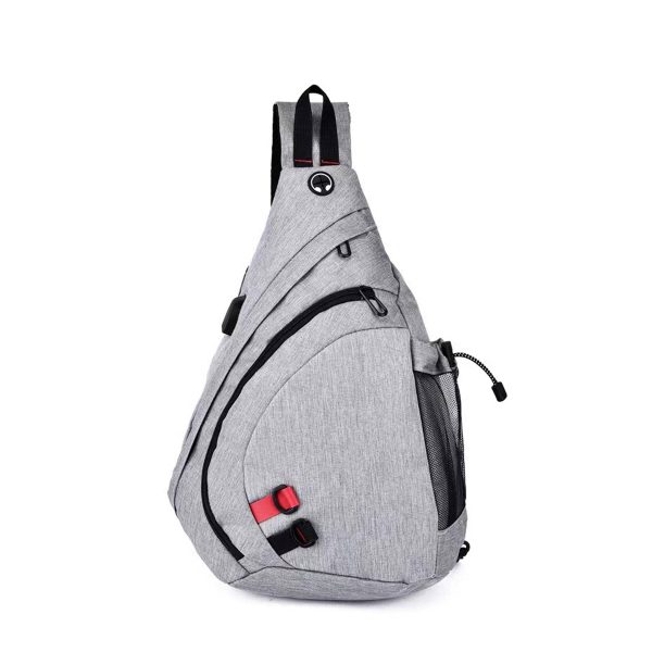 Nylon Chest Sling Bag With Charging Port