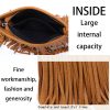 PU Hand-woven tassel shoulder cross-body bag
