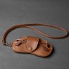 Business Portable Neck Hanging PU Leather Glasses Gag