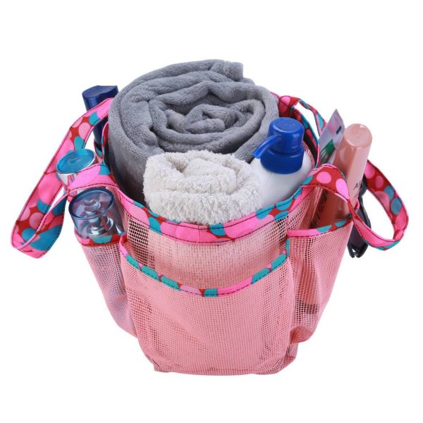 Polyester Multi Pocket Shower Mesh Tote Bag