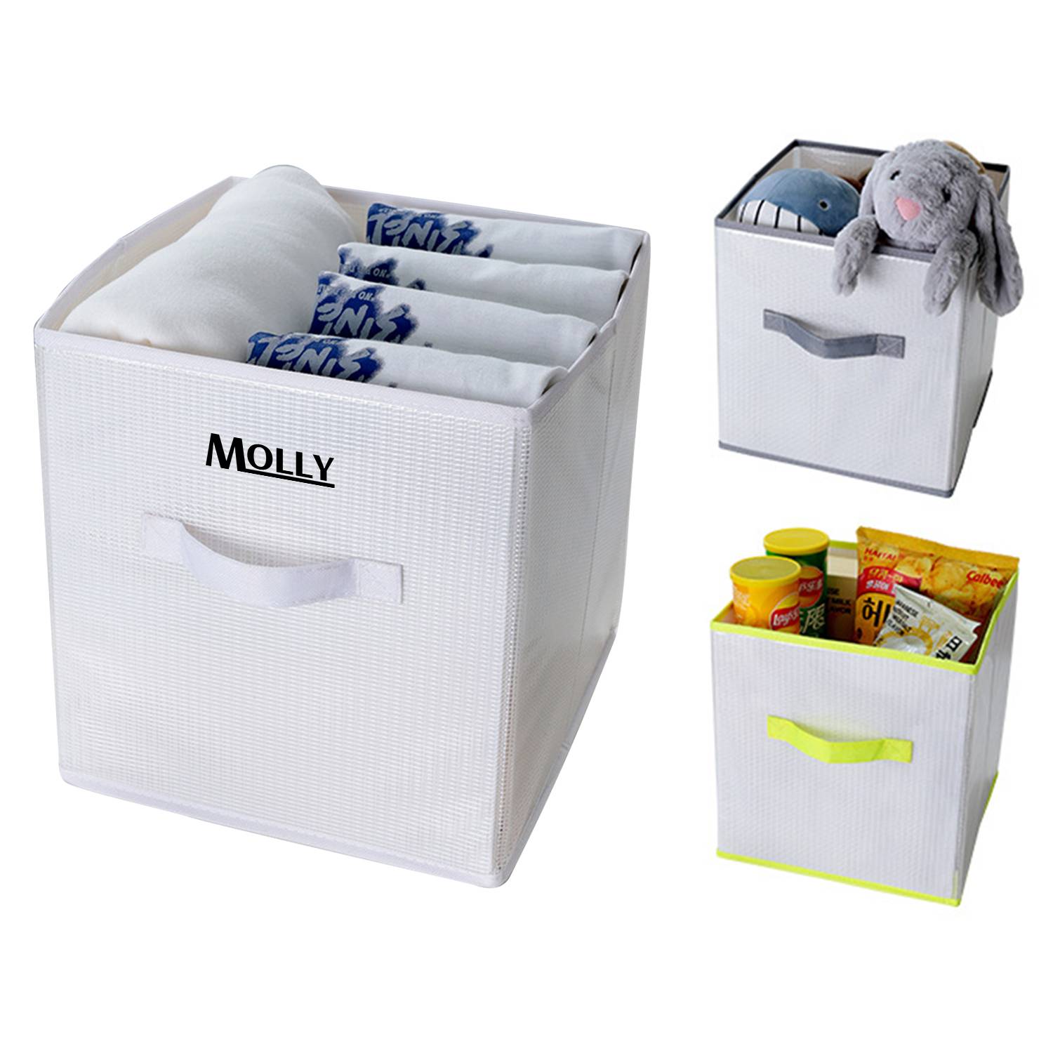 Foldable Storage Bins Cube Box w/ Dual Non-woven Handles