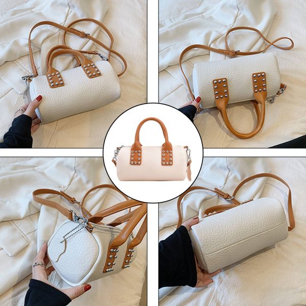 PU Leather Stylish Cylindrical Handbag Crossbody Bag