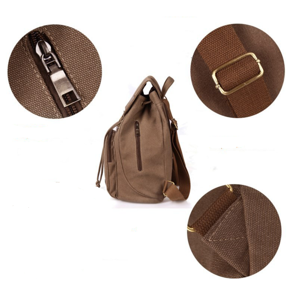 Anti-theft Canvas Backpacks Small Casual Daypack