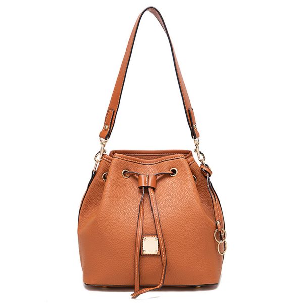 PU Large capacity cross-body bucket bag