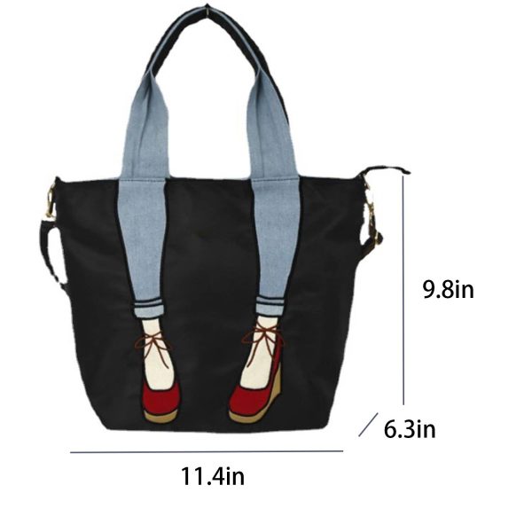Nylon handbag creative high heels tote bag for women