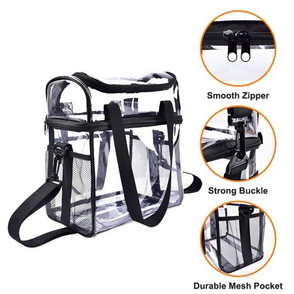 PVC handheld transparent double layer lunch bag