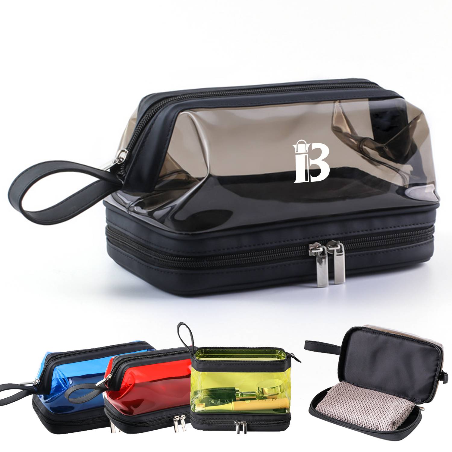 Large Double Layer Clear Makeup Bags