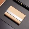 Stainless steel PU business card holder